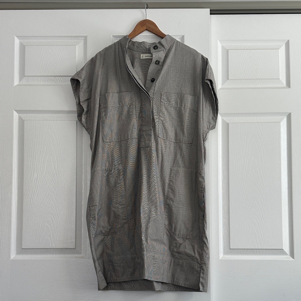 Gray Button-Up Tunic Dress everlane